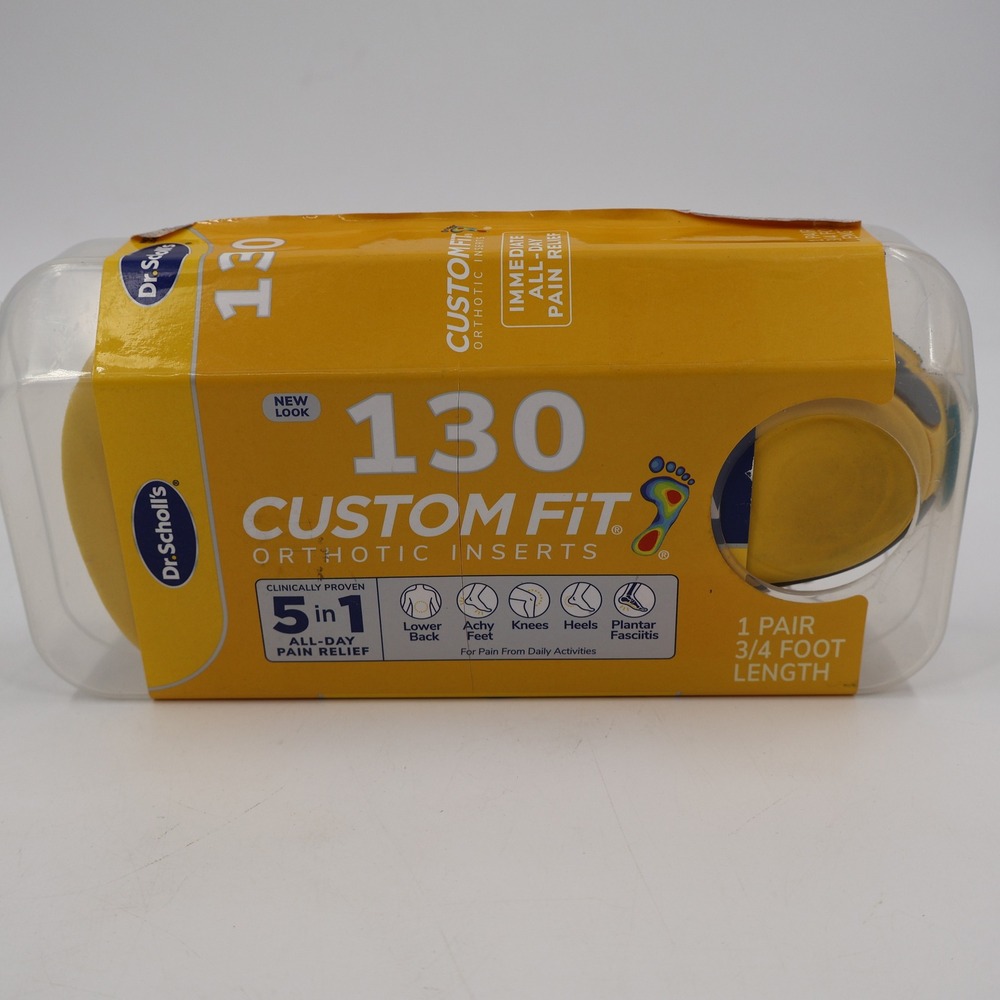 Dr. Scholls Custom Fit 130 Orthotic Inserts Unisex 130 Blue Yellow 3/4 Length